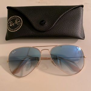 Ray- Ban RB3025 Aviator Gradient Gold/Blue